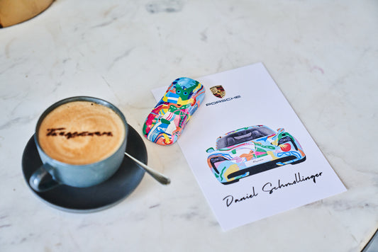 Custom digital illustrations for Porsche's Taycan Tour event